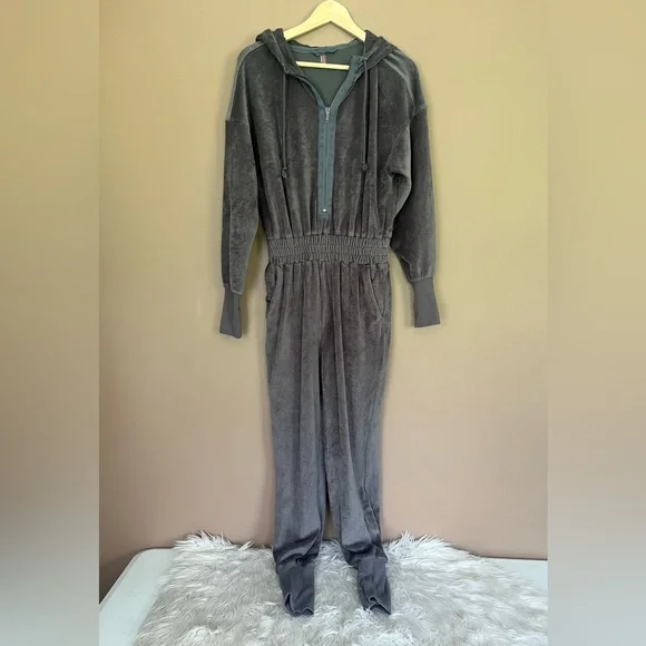 {FP Movement} Training Day Velour Jumpsuit in Grey - Womens XS - Picture 2 of 10